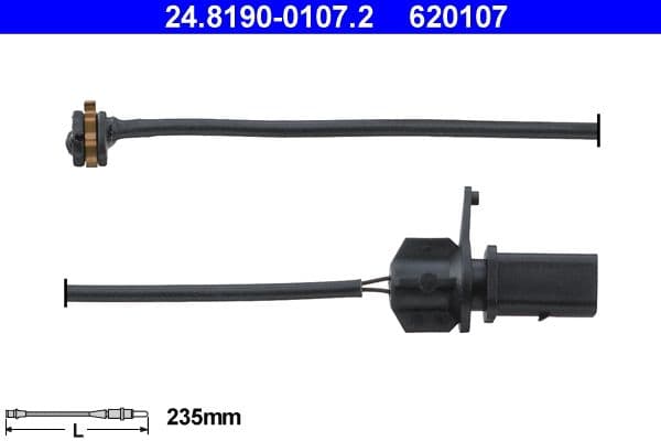 senzor de avertizare,uzura placute de frana ATE 24.8190-0107.2
