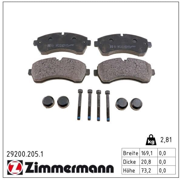set placute frana,frana disc ZIMMERMANN 29200.205.1