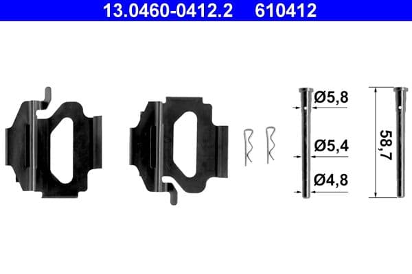 Set accesorii, placute frana ATE 13.0460-0412.2