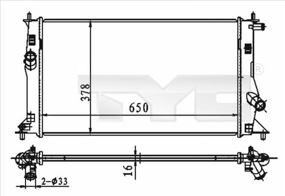 Radiator, racire motor TYC 720-0012