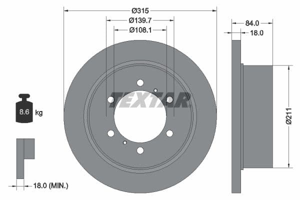 Disc frana TEXTAR 92093100