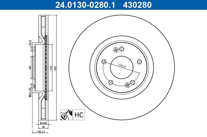 Disc frana ATE 24.0130-0280.1
