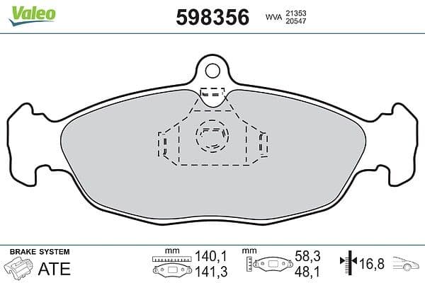set placute frana,frana disc VALEO 598356