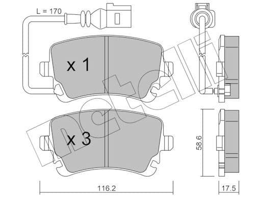 set placute frana,frana disc METELLI 22-0554-0