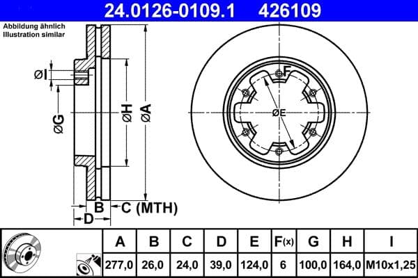 Disc frana ATE 24.0126-0109.1
