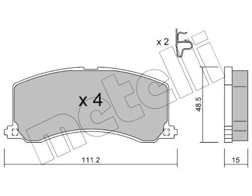 set placute frana,frana disc METELLI 22-0248-0