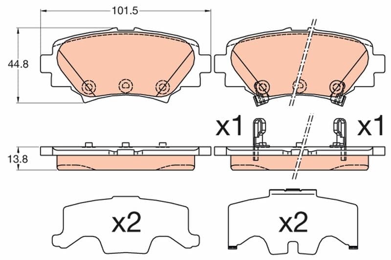set placute frana,frana disc TRW GDB3593