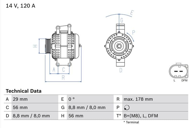 Generator / Alternator BOSCH 0 986 046 160