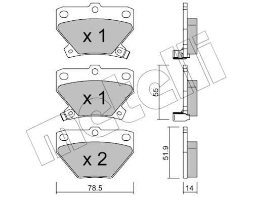 set placute frana,frana disc METELLI 22-0424-0