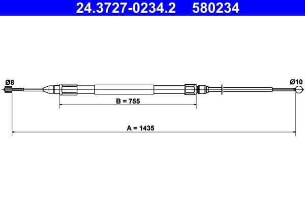 Cablu, frana de parcare ATE 24.3727-0234.2