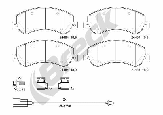 set placute frana,frana disc BRECK 24484 00 703 10