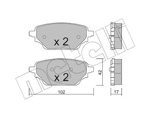 set placute frana,frana disc METELLI 22-1352-0