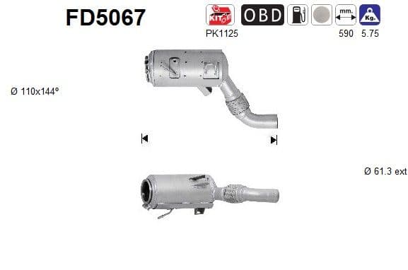 Filtru funingine/particule, sist.de esapament AS-PL FD5067
