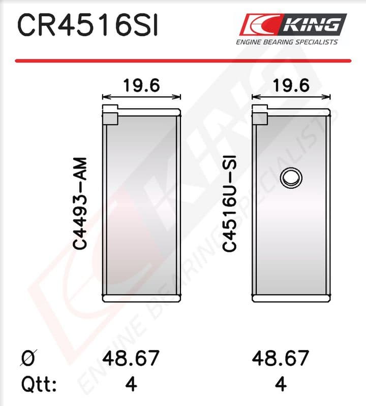 Cuzinet bielă KING CR4516SI0.5