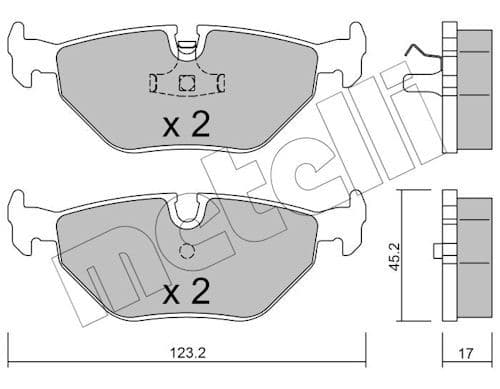 set placute frana,frana disc METELLI 22-0180-0