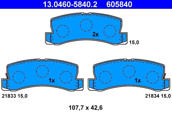 set placute frana,frana disc ATE 13.0460-5840.2