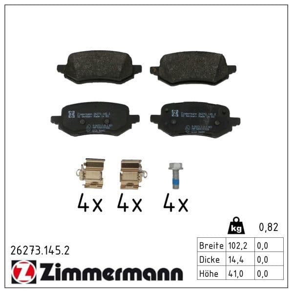 set placute frana,frana disc ZIMMERMANN 26273.145.2
