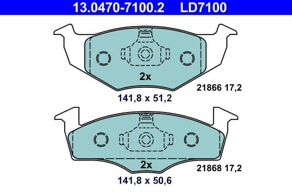 set placute frana,frana disc ATE Ceramic 13.0470-7100.2