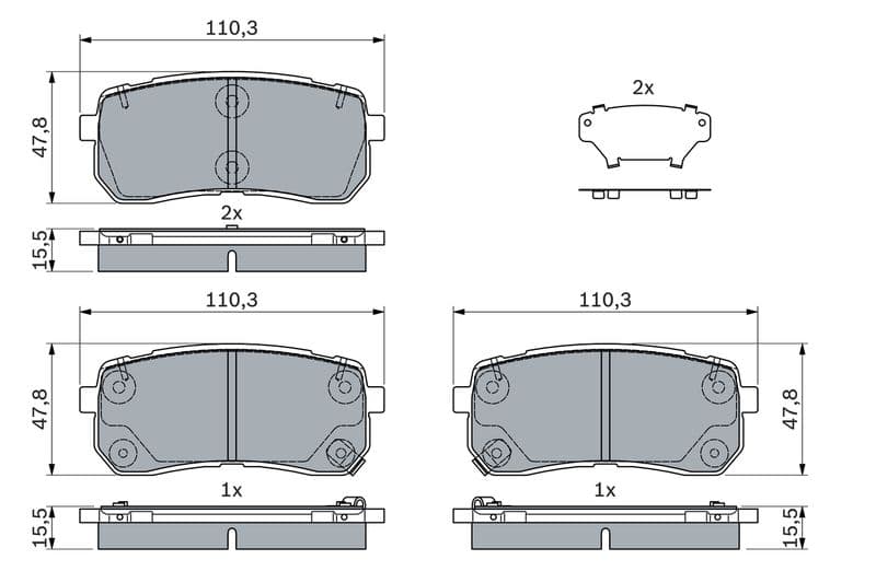 set placute frana,frana disc BOSCH 0 986 494 971