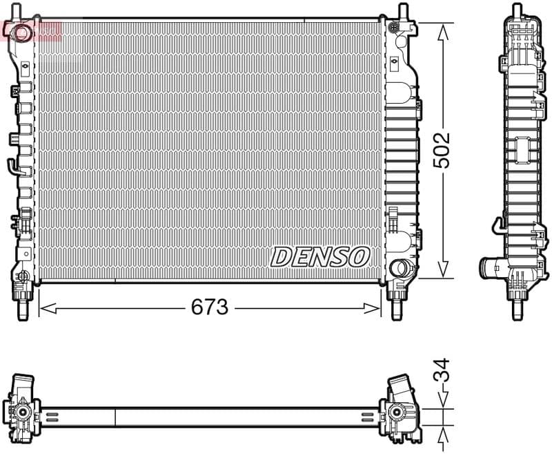 Radiator, racire motor DENSO DRM20125