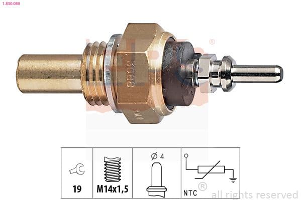 senzor,temperatura lichid de racire EPS Made in Italy - OE Equivalent 1.830.088