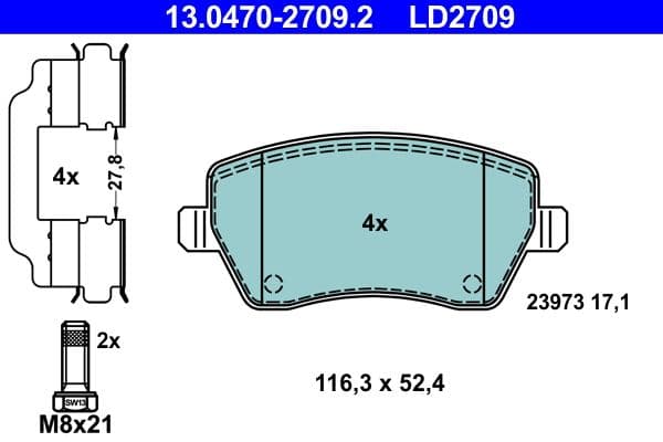 set placute frana,frana disc ATE Ceramic 13.0470-2709.2