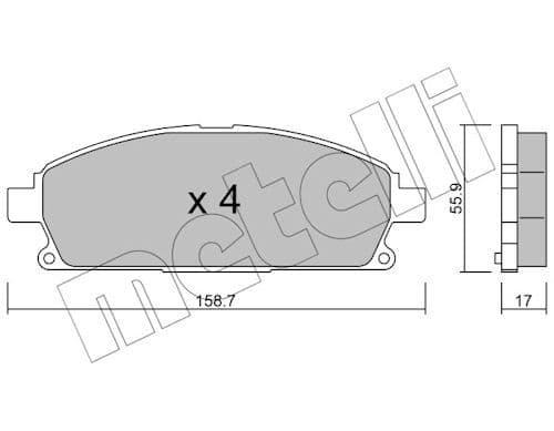 set placute frana,frana disc METELLI 22-0406-0