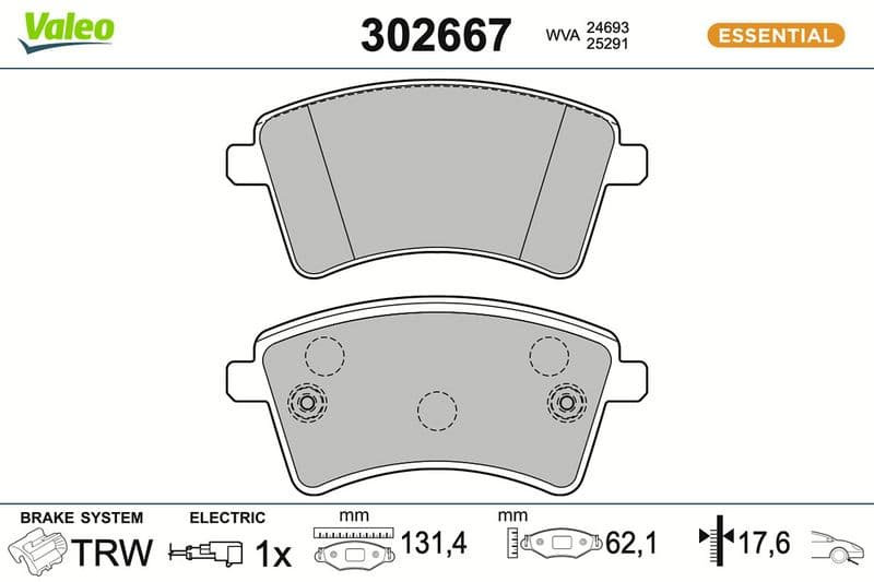 set placute frana,frana disc VALEO 302667