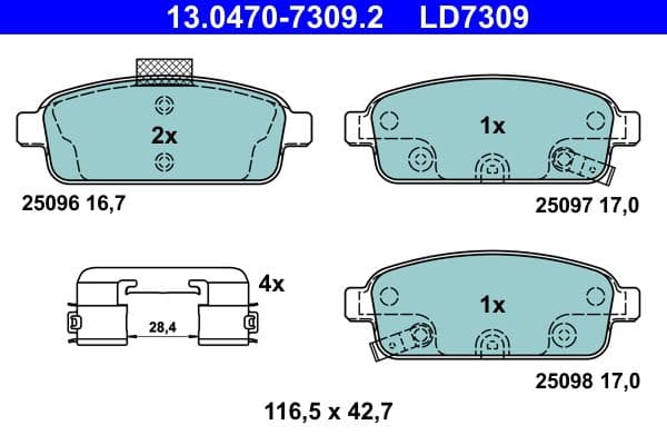 set placute frana,frana disc ATE Ceramic 13.0470-7309.2