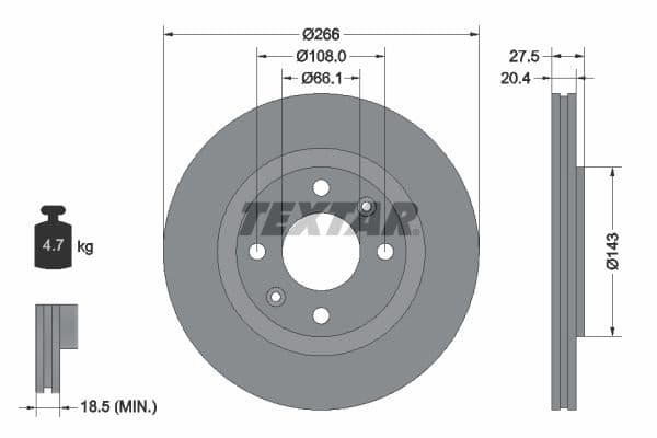 Disc frana TEXTAR PRO 92048103