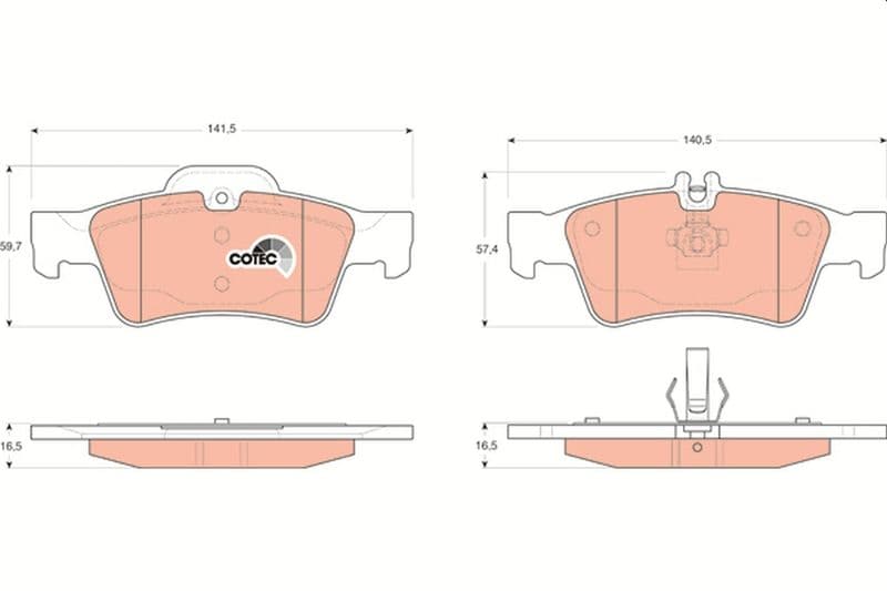 set placute frana,frana disc TRW COTEC GDB1546