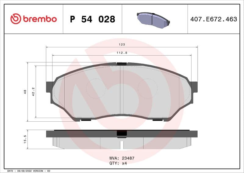 set placute frana,frana disc BREMBO PRIME LINE P 54 028