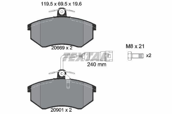 set placute frana,frana disc TEXTAR 2066922