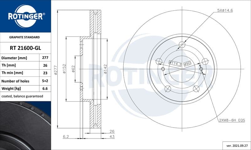 Disc frana ROTINGER GRAPHITE LINE RT 21600-GL