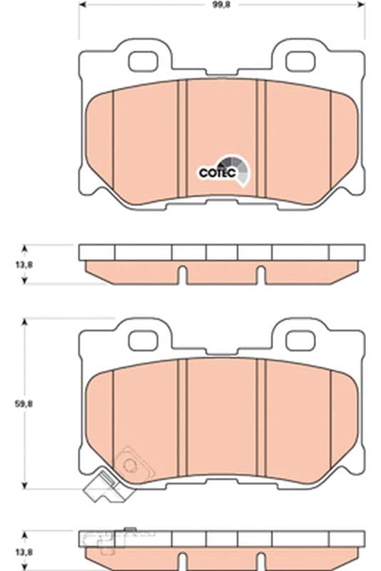 set placute frana,frana disc TRW COTEC GDB3515