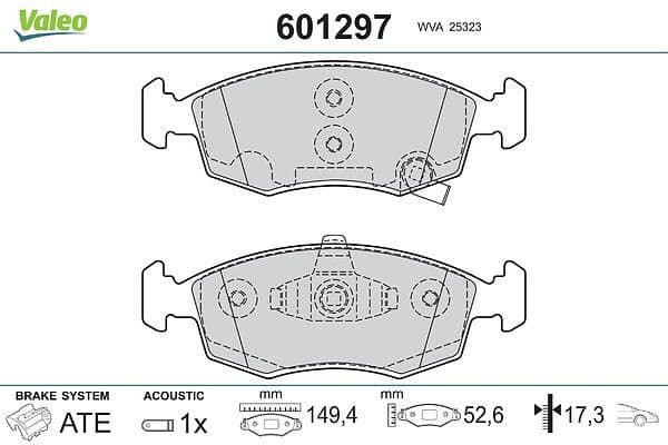 set placute frana,frana disc VALEO 601297