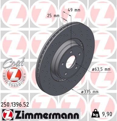 Disc frana ZIMMERMANN SPORT Z 250.1396.52