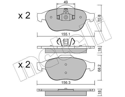set placute frana,frana disc METELLI 22-0336-2