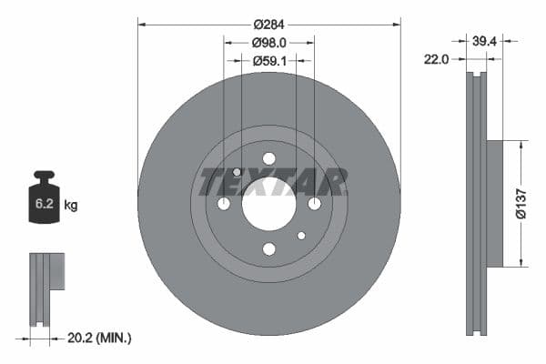 Disc frana TEXTAR PRO 92055203