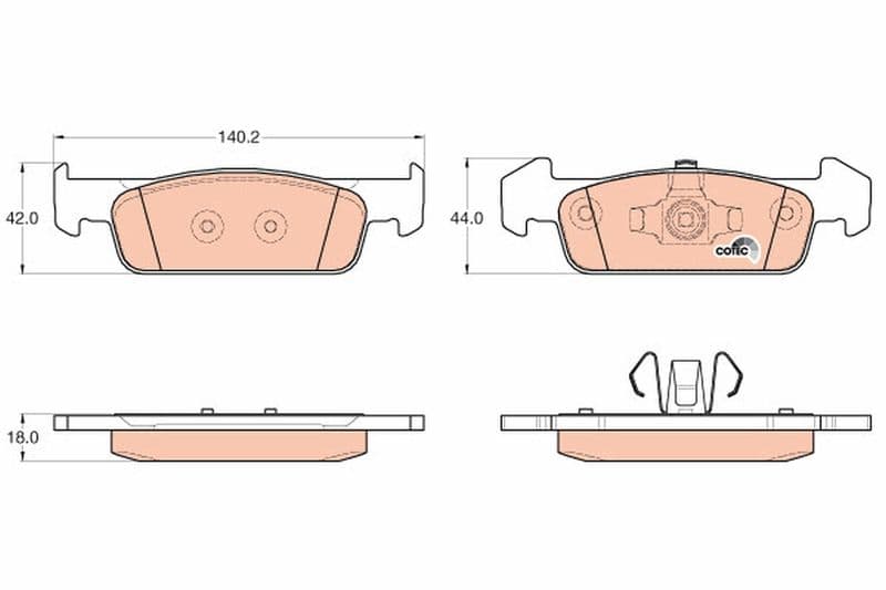 set placute frana,frana disc TRW COTEC GDB2018