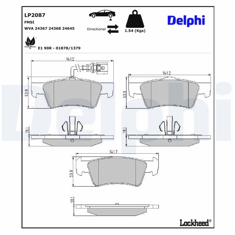 set placute frana,frana disc DELPHI LP2087