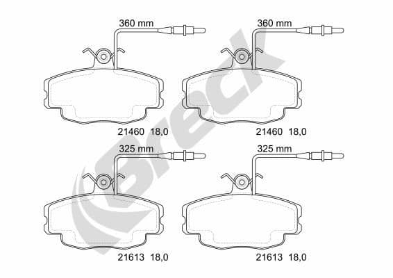 set placute frana,frana disc BRECK 21460 00 702 10