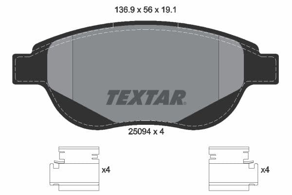 set placute frana,frana disc TEXTAR Q+ 2509401