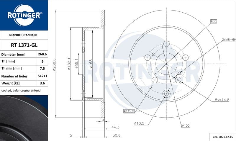 Disc frana ROTINGER GRAPHITE LINE RT 1371-GL