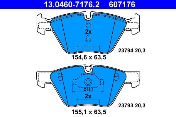 set placute frana,frana disc ATE 13.0460-7176.2