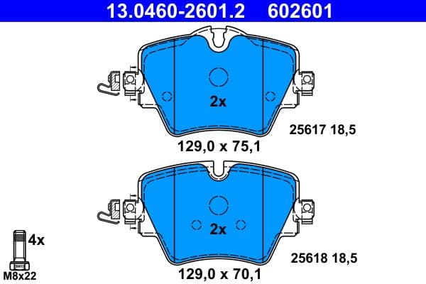 set placute frana,frana disc ATE 13.0460-2601.2