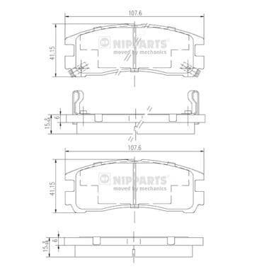 set placute frana,frana disc NIPPARTS J3615003