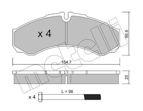 set placute frana,frana disc METELLI 22-0212-0