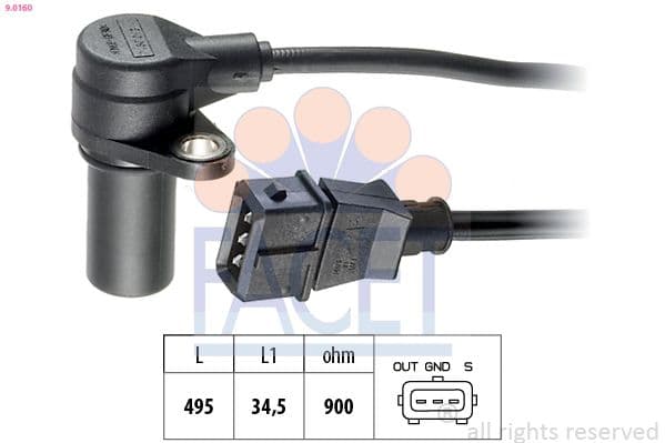 Senzor impulsuri, arbore cotit FACET Made in Italy - OE Equivalent 9.0160
