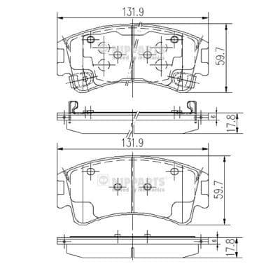 set placute frana,frana disc NIPPARTS J3603056